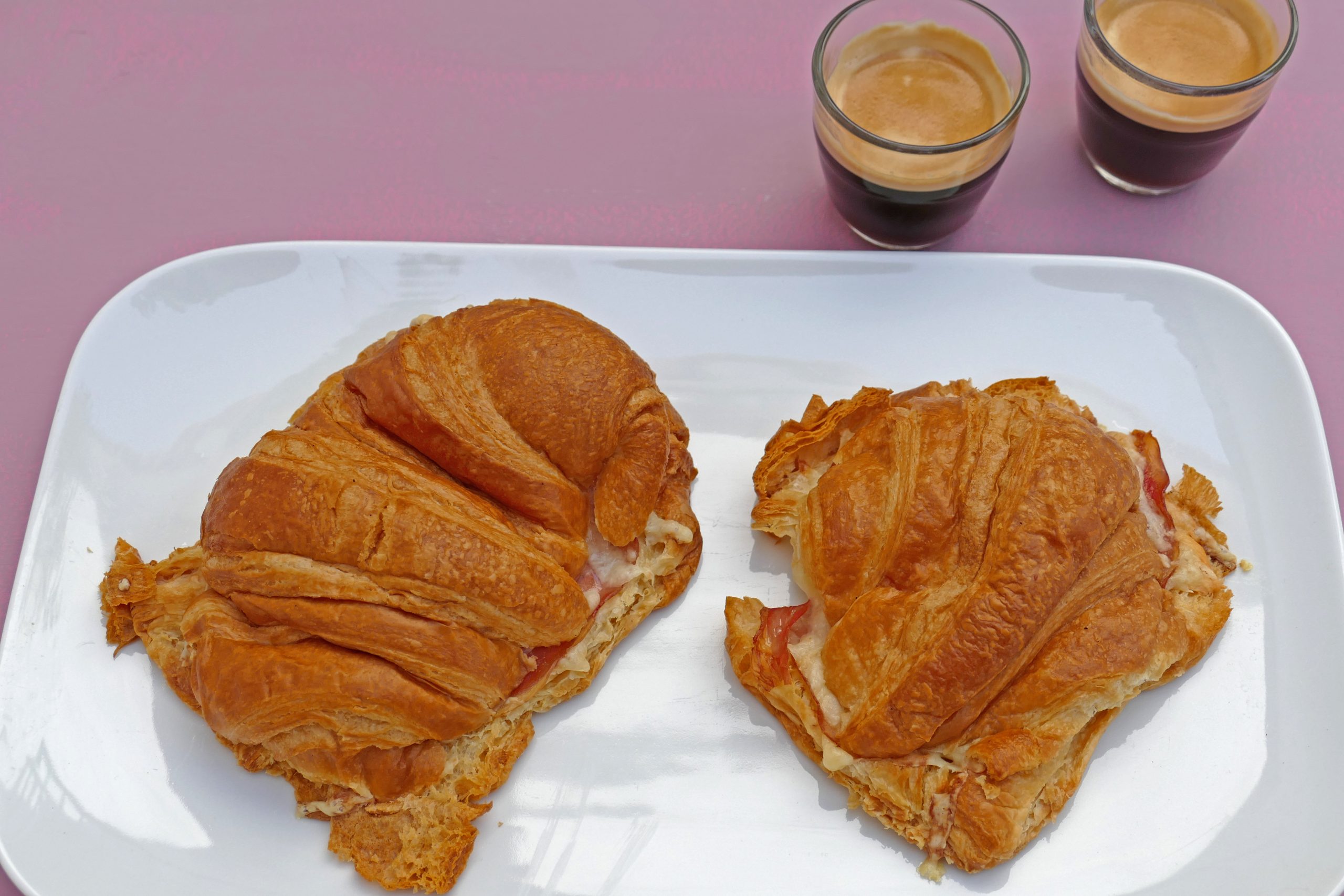 Melted Cheese and Smoked Ham Croissants