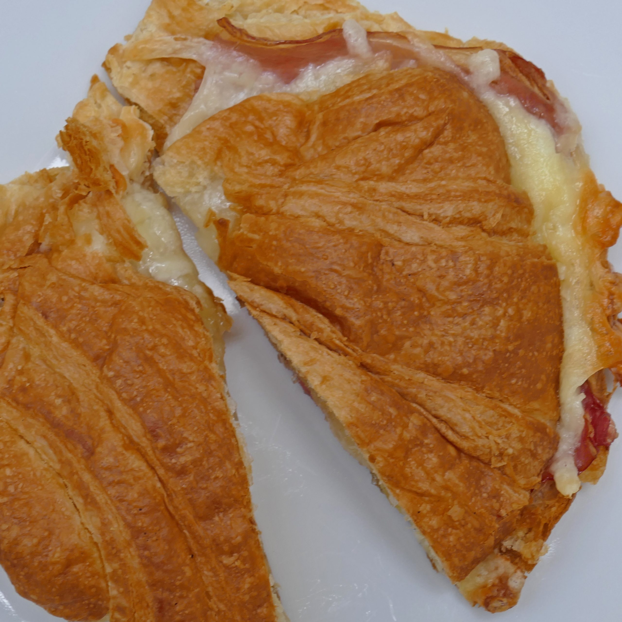 cheese melting in the croissant